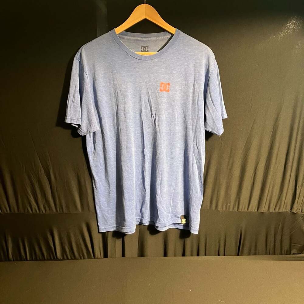 DC Shoes T-Shirt Size L Blue Heather Short Sleeve